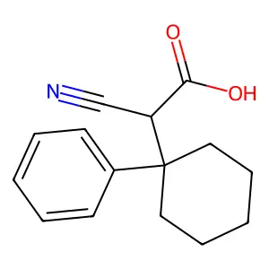 2-Cyano-2-(1-phenylcyclohexyl)acetic acid structure