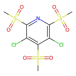 Pyridine, 3,5-dichloro-2,4,6-tris(methylsulfonyl)- structure