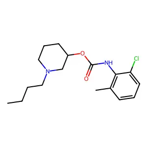 Carbanilic acid, 2-chloro-6-methyl-, N-n-butyl-3-piperidyl ester (R(+)) structure