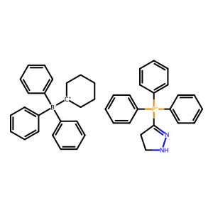 cyclohexyl(triphenyl)boranuide;4,5-dihydro-1H-pyrazol-3-yl(triphenyl)phosphanium structure