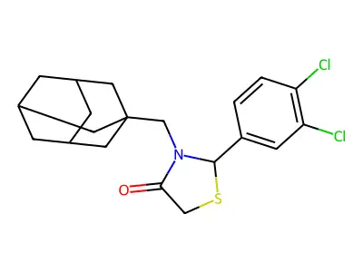 3-(1-Adamantylmethyl)-2-(3,4-dichlorophenyl)-1,3-thiazolidin-4-one structure