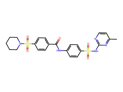 N-{4-[(4-METHYLPYRIMIDIN-2-YL)SULFAMOYL]PHENYL}-4-(PIPERIDINE-1-SULFONYL)BENZAMIDE structure