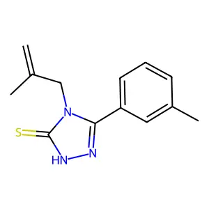 3-(3-methylphenyl)-4-(2-methylprop-2-enyl)-1H-1,2,4-triazole-5-thione structure