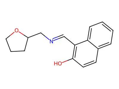 1-[(Tetrahydrofuran-2-ylmethylimino)methyl]-2-naphthol structure