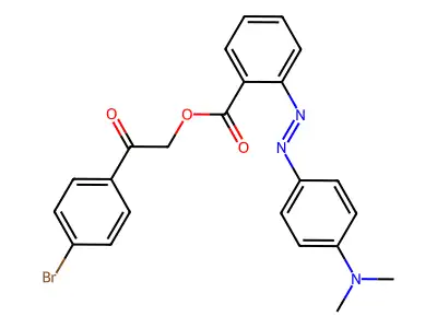 2-(4-bromophenyl)-2-oxoethyl 2-{(E)-[4-(dimethylamino)phenyl]diazenyl}benzoate structure