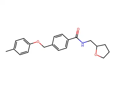 4-[(4-methylphenoxy)methyl]-N-(tetrahydro-2-furanylmethyl)benzamide structure