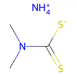Carbamodithioic acid, N,N-dimethyl-, ammonium salt (1:1) structure