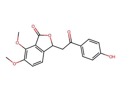 3-[2-(4-hydroxyphenyl)-2-oxoethyl]-6,7-dimethoxy-3H-2-benzofuran-1-one structure