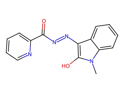 N-[(Z)-(1-methyl-2-oxoindol-3-ylidene)amino]pyridine-2-carboxamide structure