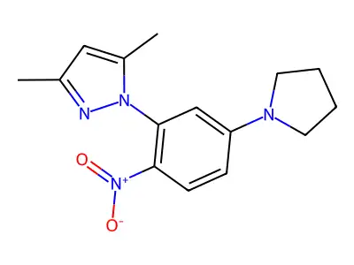 3,5-Dimethyl-1-(2-nitro-5-pyrrolidin-1-ylphenyl)pyrazole structure