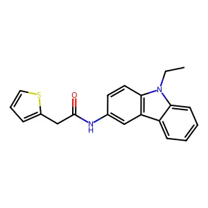 N-(9-ethylcarbazol-3-yl)-2-thiophen-2-ylacetamide structure