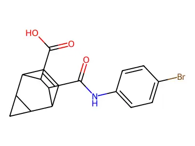 7-[(4-Bromoanilino)carbonyl]tricyclo[3.2.2.0~2,4~]non-8-ene-6-carboxylic acid structure