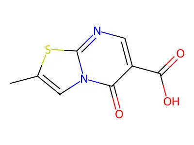 2-methyl-5-oxo-5H-(1,3)thiazolo(3,2-a)pyrimidine-6-carboxylic acid structure