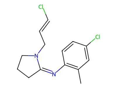 N-(4-chloro-2-methylphenyl)-1-(3-chloroprop-2-enyl)pyrrolidin-2-imine structure