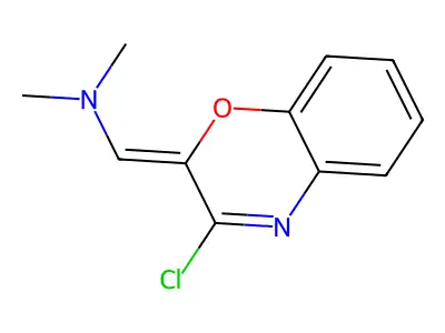 1-(3-chloro-1,4-benzoxazin-2-ylidene)-N,N-dimethylmethanamine structure