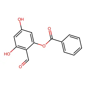 2-Formyl-3,5-dihydroxyphenyl benzoate structure