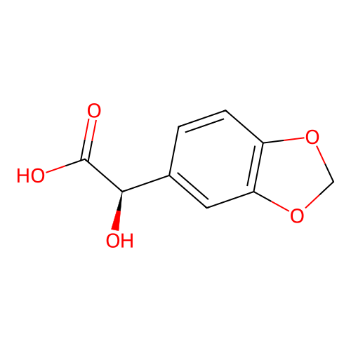(2R)-2-(1,3-benzodioxol-5-yl)-2-hydroxyacetic acid structure