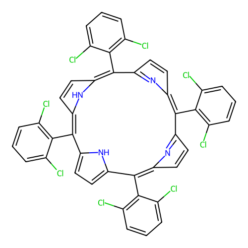 meso-Tetra(o-dichlorophenyl) porphine structure