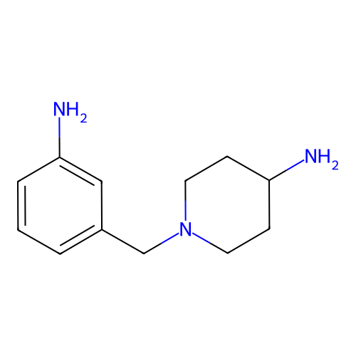 1-[(3-Aminophenyl)methyl]piperidin-4-amine structure
