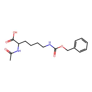 2-Acetamido-6-(phenylmethoxycarbonylamino)hexanoic acid structure