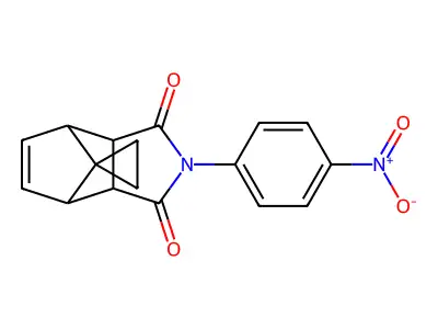 4-(4-nitrophenyl)-spiro[4-azatricyclo[5.2.1.0~2,6~]dec[8]ene-10,1'-cyclopropane]-3,5-dione structure