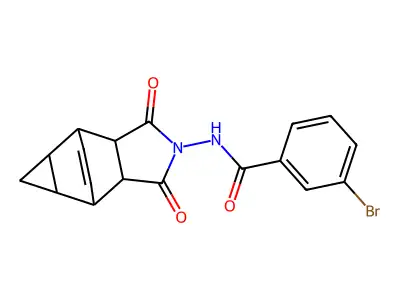 3-bromo-N-(1,3-dioxooctahydro-4,6-ethenocyclopropa[f]isoindol-2(1H)-yl)benzamide structure