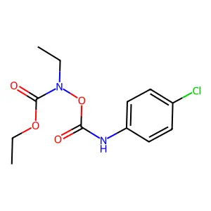 Ethyl ({[(4-chlorophenyl)amino]carbonyl}oxy)ethylcarbamate structure