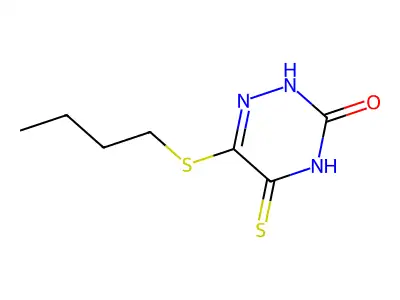 6-butylsulfanyl-5-sulfanylidene-2H-1,2,4-triazin-3-one structure