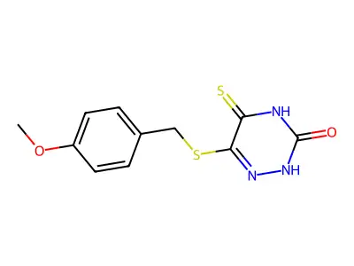 6-[(4-methoxyphenyl)methylsulfanyl]-5-sulfanylidene-2H-1,2,4 structure