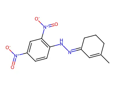 N-[(3-Methyl-1-cyclohex-2-enylidene)amino]-2,4-dinitro-aniline structure