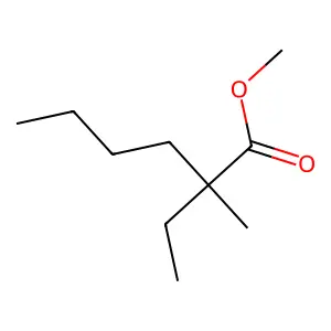 Hexanoic acid, 2-ethyl-2-methyl, methyl ester structure