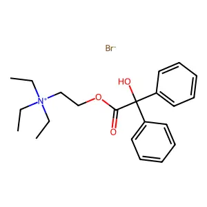 Ammonium, (2-hydroxyethyl)triethyl-, bromide, benzilate structure