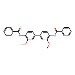 N-[4-(4-benzamido-3-methoxyphenyl)-2-methoxyphenyl]benzamide structure