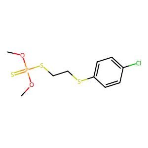 Phosphorodithioic acid, S-(2-(p-chlorophenylthio)ethyl) O,O-dimethyl ester structure