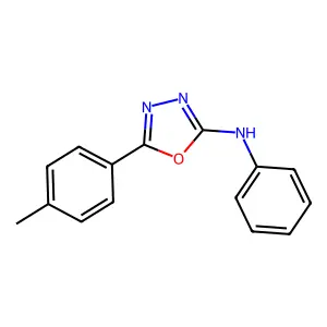 5-(4-methylphenyl)-N-phenyl-1,3,4-oxadiazol-2-amine structure