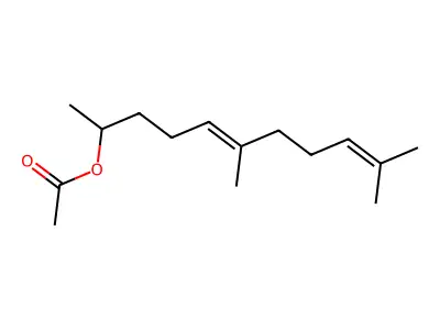 (r)-(-)-(e)-6,10-Dimethyl-5,9-undecadien-2-yl acetate structure