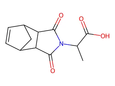 2-(1,3-dioxo-1,3,3a,4,7,7a-hexahydro-2H-4,7-methanoisoindol-2-yl)propanoic acid structure