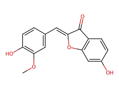 6-Hydroxy-2-(4'-hydroxy-3'-methoxybenzylidene)benzofuran-3(2h)-one structure