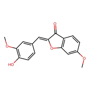 (Z)-2-(4-hydroxy-3-methoxybenzylidene)-6-methoxybenzofuran-3(2H)-one structure