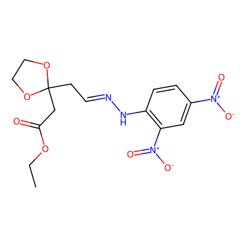 ethyl(2-{2-[2-(2,4-dinitrophenyl)hydrazinylidene]ethyl}-1,3-dioxolan-2-yl)acetate structure