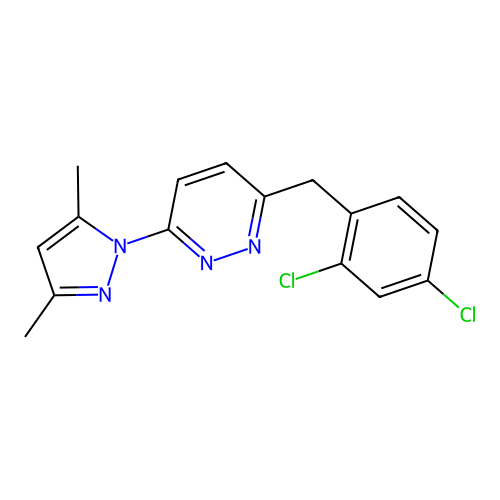 3-[(2,4-Dichlorophenyl)methyl]-6-(3,5-dimethylpyrazol-1-yl)pyridazine structure