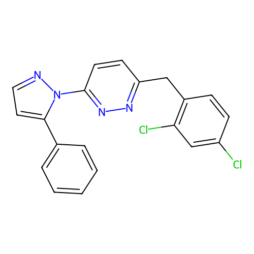 3-[(2,4-Dichlorophenyl)methyl]-6-(5-phenylpyrazol-1-yl)pyridazine structure