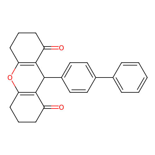 9-(biphenyl-4-yl)-3,4,5,6,7,9-hexahydro-1H-xanthene-1,8(2H)-dione structure