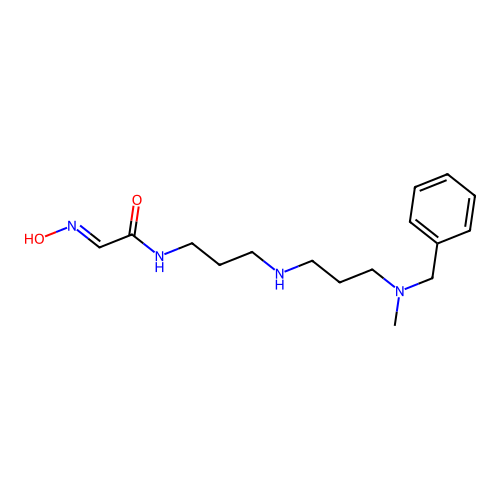 (2E)-N-[3-({3-[benzyl(methyl)amino]propyl}amino)propyl]-2-(hydroxyimino)ethanamide structure