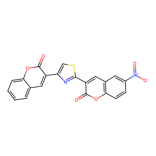 6-nitro-3-(4-(2-oxo-2H-chromen-3-yl)thiazol-2-yl)-2H-chromen-2-one structure