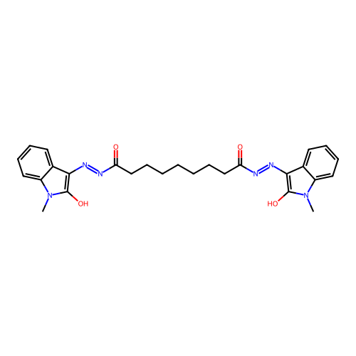 N,N'-bis[(1-methyl-2-oxoindol-3-ylidene)amino]nonanediamide structure
