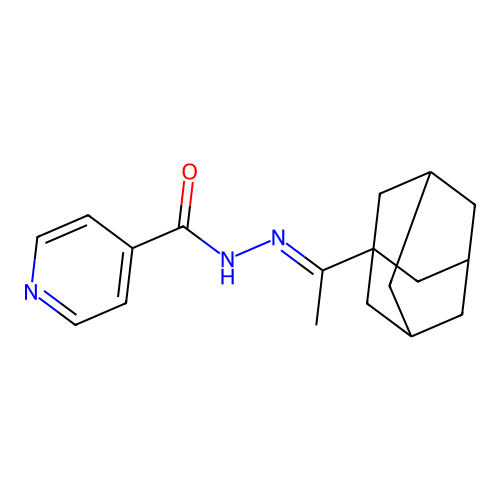 Isonicotinic acid [1-adamantan-1-yl-eth-(E)-ylidene]-hydrazide structure