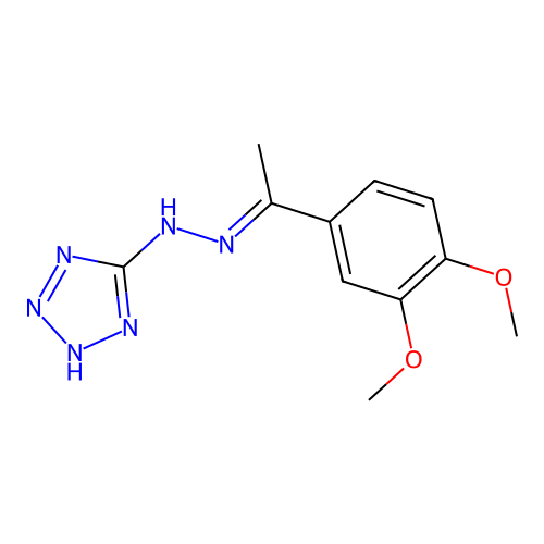 N-[1-(3,4-dimethoxyphenyl)ethylideneamino]-2H-tetrazol-5-amine structure