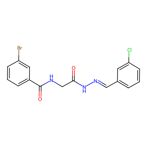 3-Bromo-N-(2-(2-(3-chlorobenzylidene)hydrazino)-2-oxoethyl)benzamide structure
