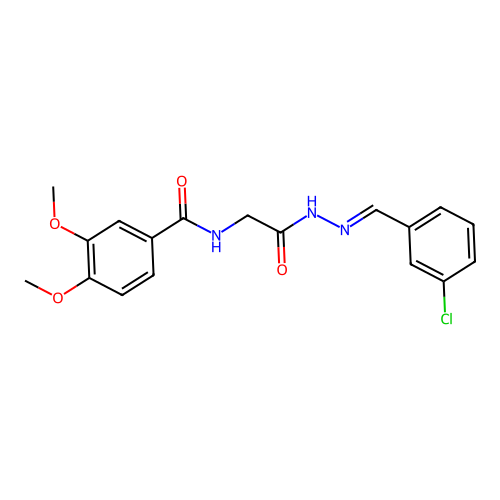 N-(2-(2-(3-Chlorobenzylidene)hydrazino)-2-oxoethyl)-3,4-dimethoxybenzamide structure